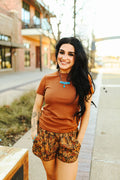 Cloud Basic Snug T in Saddle Color