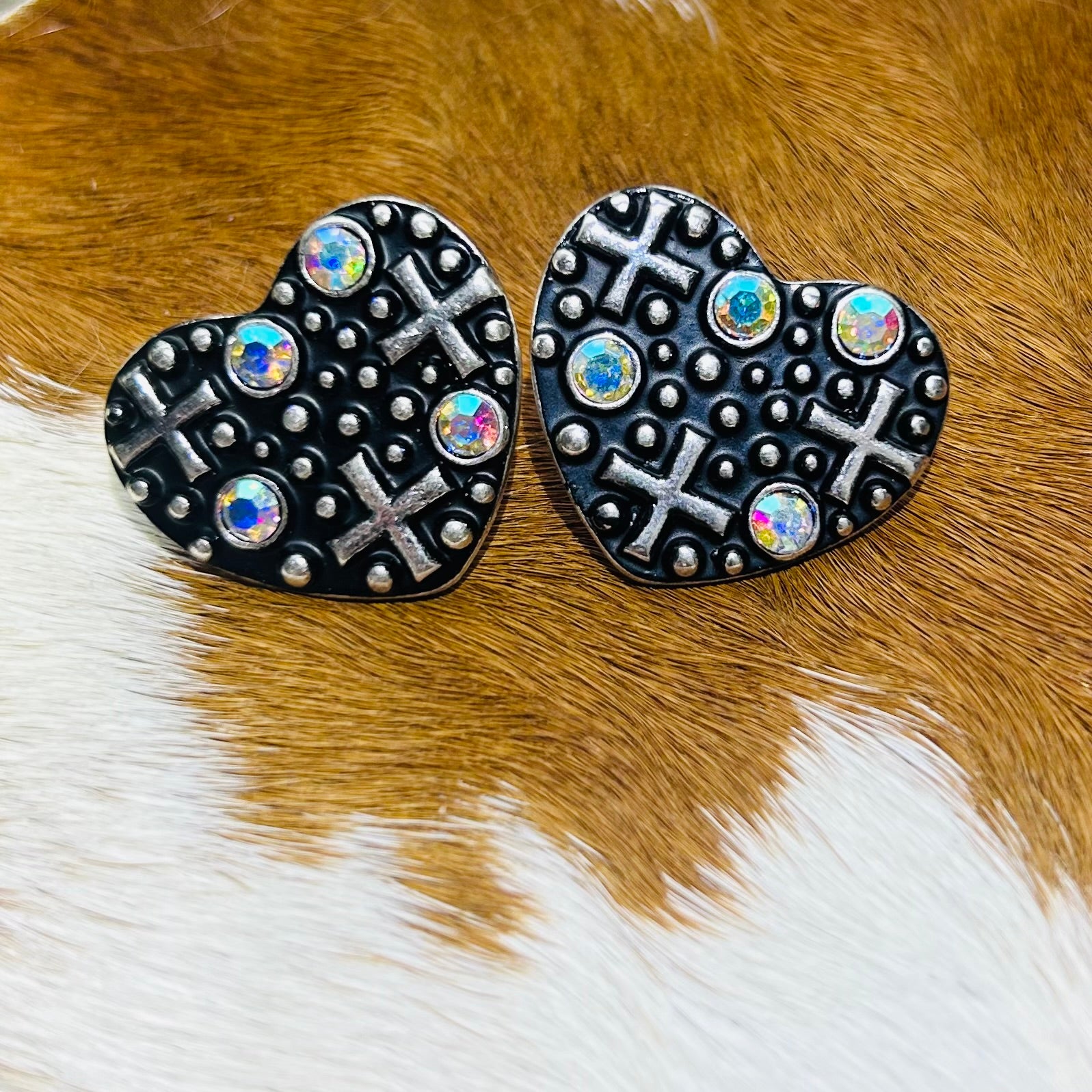 Black Heart Silverstone Studs