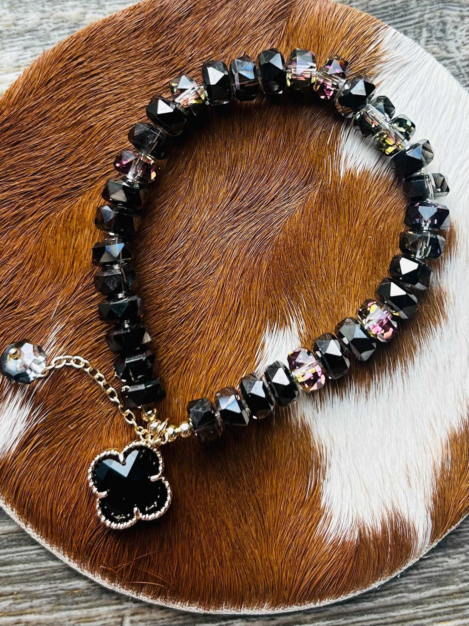 Black Clover Bead Bracelet