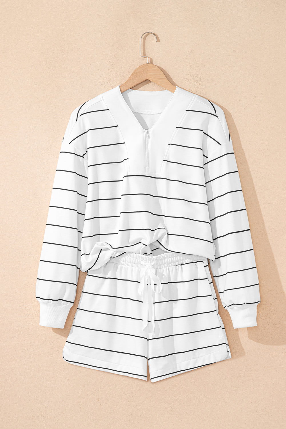 White Strip ZIp Set
